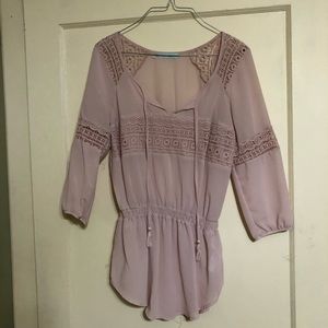 Pink women’s juniors blouse XS Maurices lace